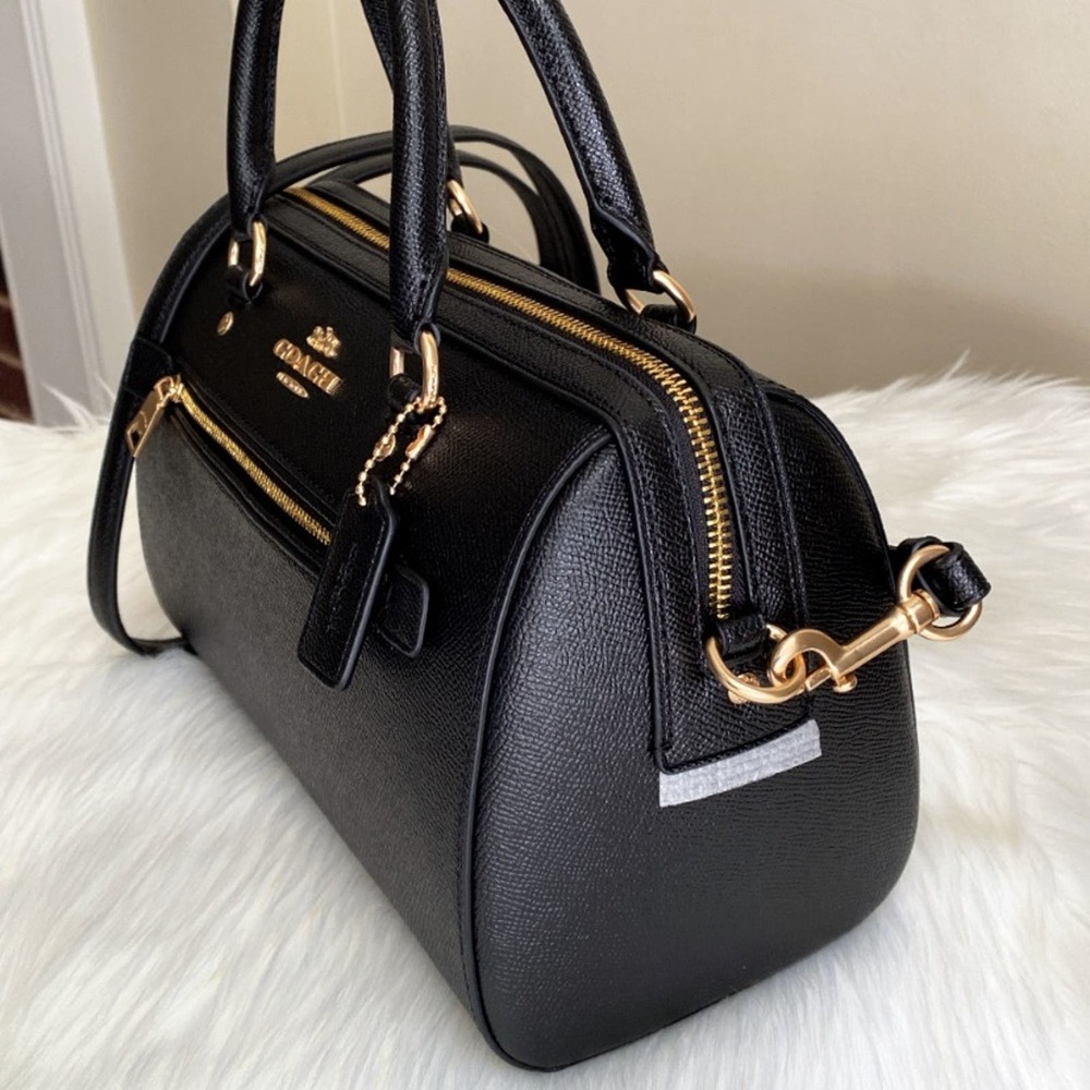 NWT Coach Rowan Satchel/ Black / Leather-Gold - Picture 9 of 13